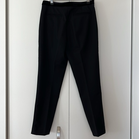 SANDRO PARIS Velvet Waist Straight Leg Pants Black Size 38 - Picture 6 of 6